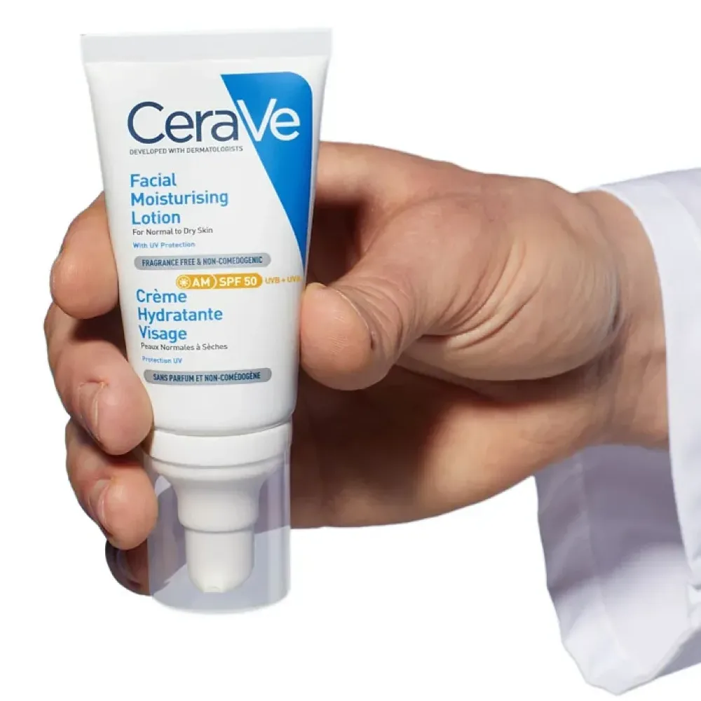 CeraVe AM Facial Moisturising Lotion SPF50 with Ceramides & Vitamin E 52ml