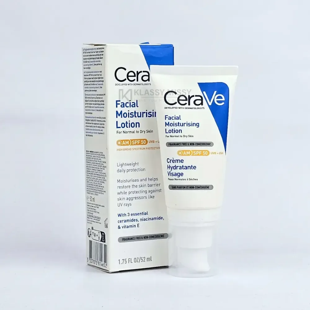 CeraVe AM Facial Moisturising Lotion SPF50 with Ceramides & Vitamin E 52ml