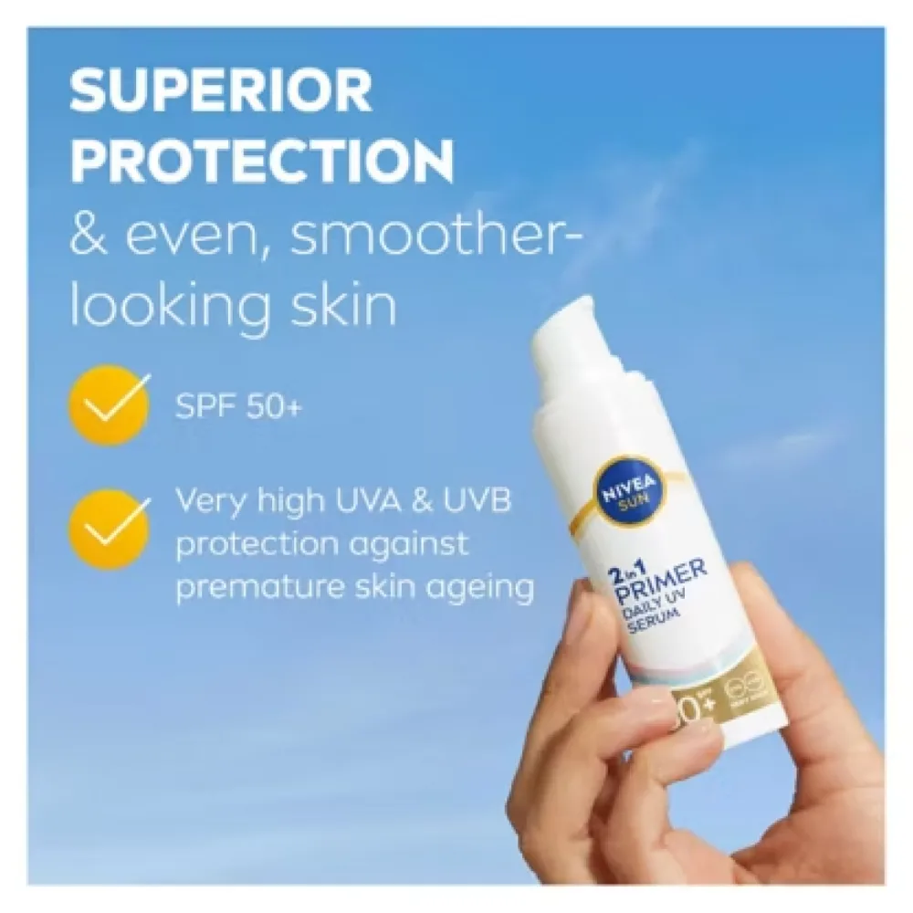 NIVEA SUN UV Face 2in1 Daily Primer Face Serum SPF50+ 30ml
