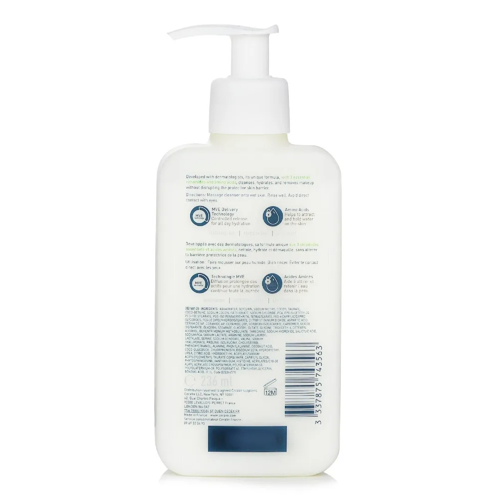 CeraVe Hydrating Cream-to-Foam Cleanser with Amino Acids 236ml